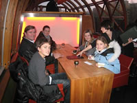 This is a foto from a private guided tour given by the guide Hilmar H. Werner for Humboldt Tours Berlin. It was about the history and presence of Berlin. Here we sit in the nice restaurant-ship 'Patio' on the river Spree.